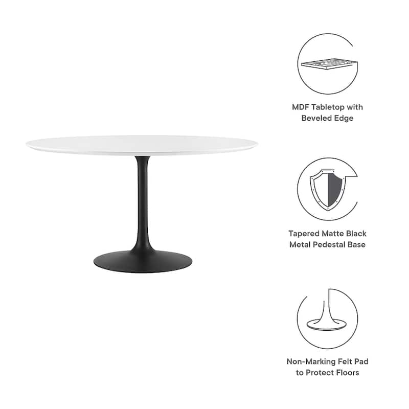 54" Round Wood Dining Table
