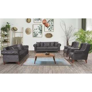 Derozzo Modern Two Love seats And Two Chairs Living Room Set