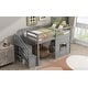 preview thumbnail 4 of 13, Multifunctional and Playful Design, Wood Loft Bed with Storage Staircase, Safety Guaranteed,Twin, Grey