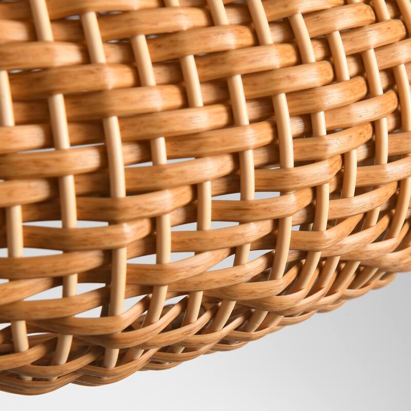 18.9" Bohemian Light Brown Handwoven Rattan Caged Pendant Light - 18.9" D x 18.9" W x 55.12" H