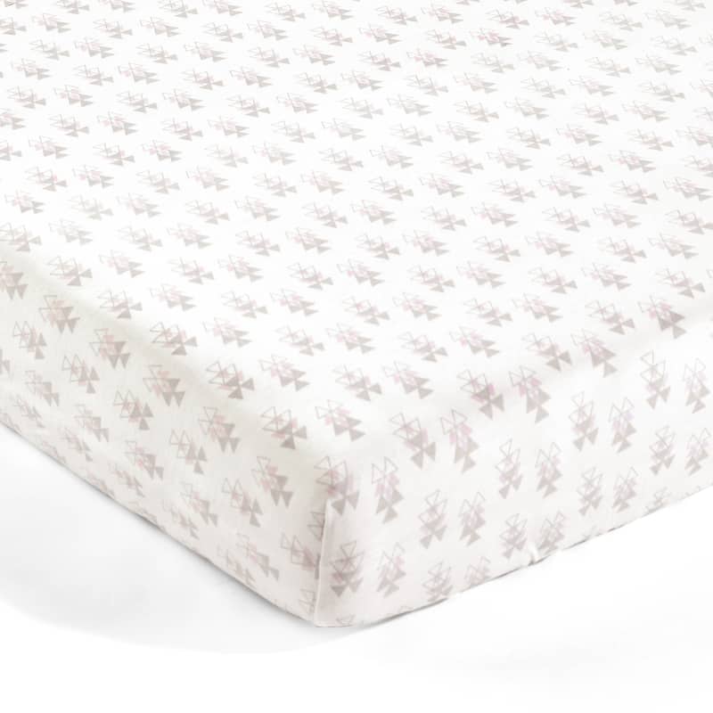 Lush Decor Baby Pixie Fox Geo Organic Cotton Fitted Crib Sheet, 2 Pack - 52"x 28" x 9"