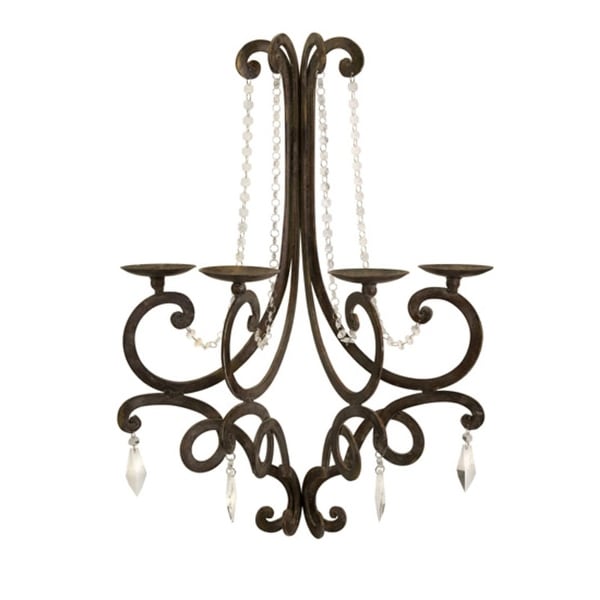 French Style Chandelier Wall Sconce Candle Holder With Crystal Details 26 French Style Chandelier Wall Sconce Candle Holder With Crystal Details 26