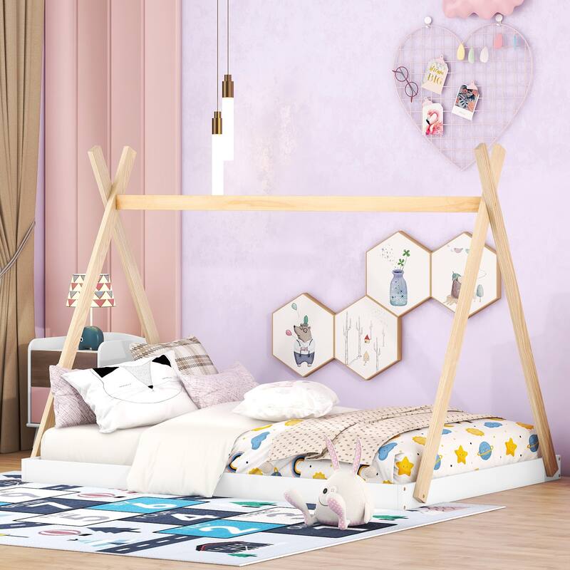 Tent Floor Bed with Triangle Structure