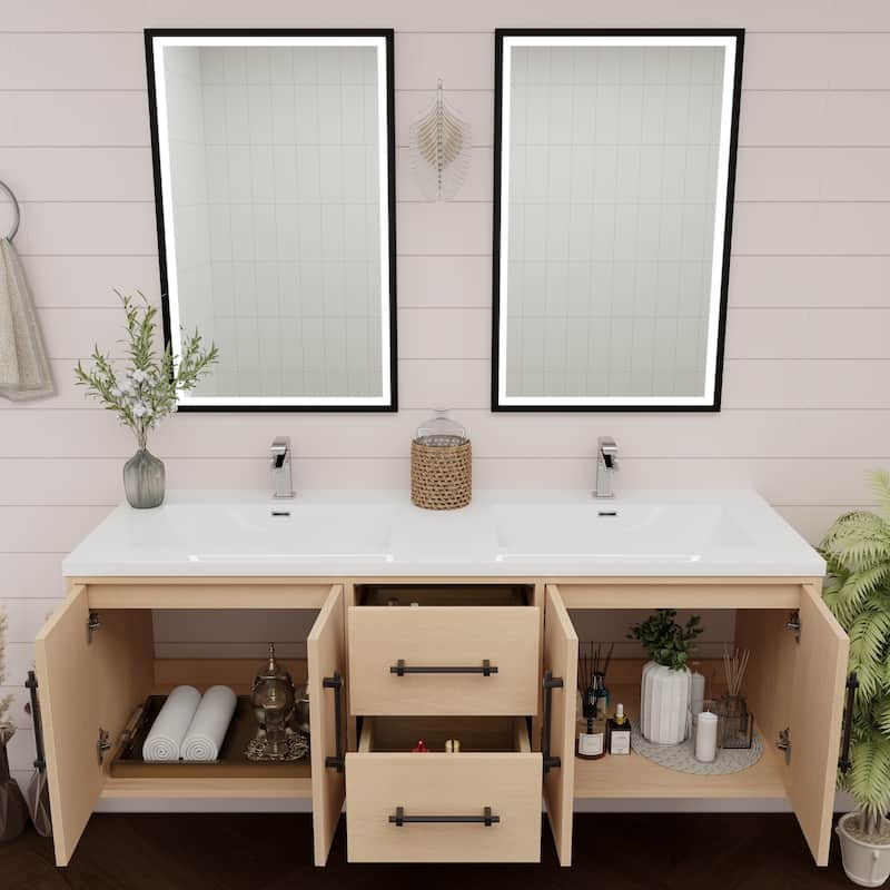 Victoria 60'' Wall-mounted Vanity with Double Reinforced Acrylic Sink