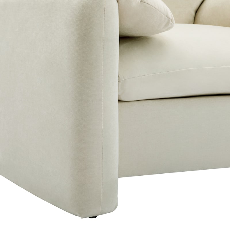 Contemporary Chenille Oversized Armchair with Wide Armrests by Harper&Bright Designs