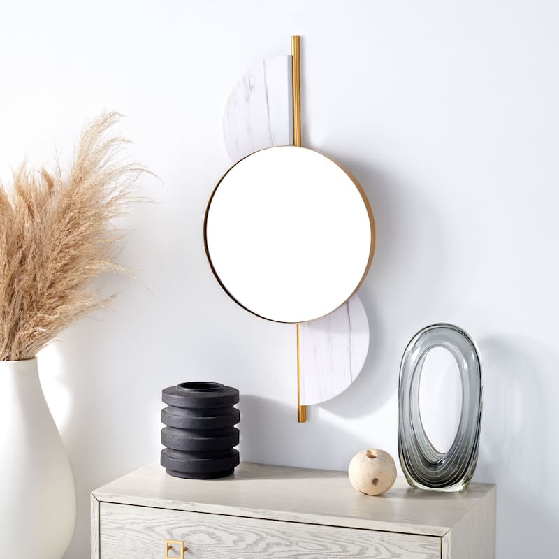 SAFAVIEH Aubree Modern Art Deco 16-inch Wall Mirror - Gold - 16Wx6Dx35H