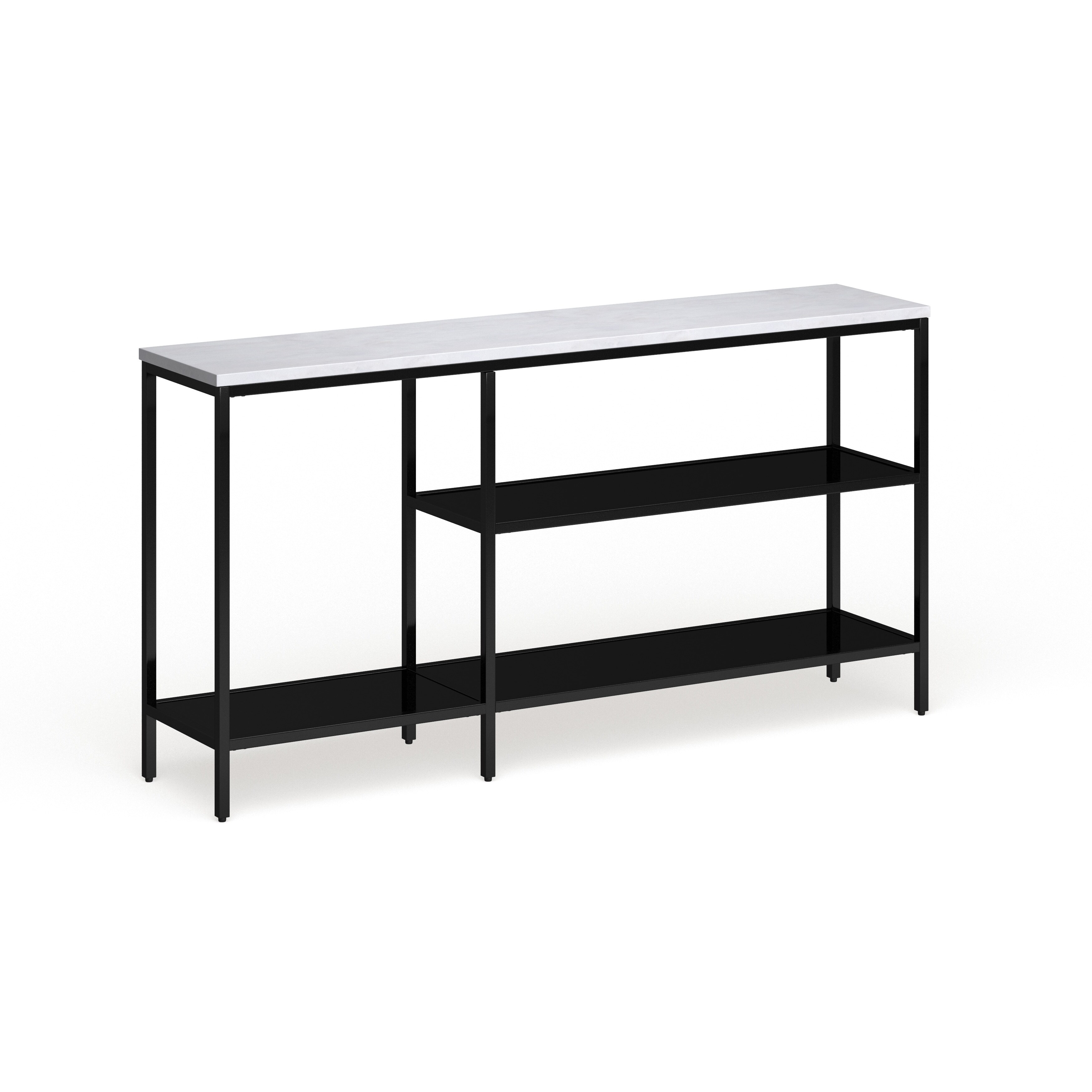 narrow black console table