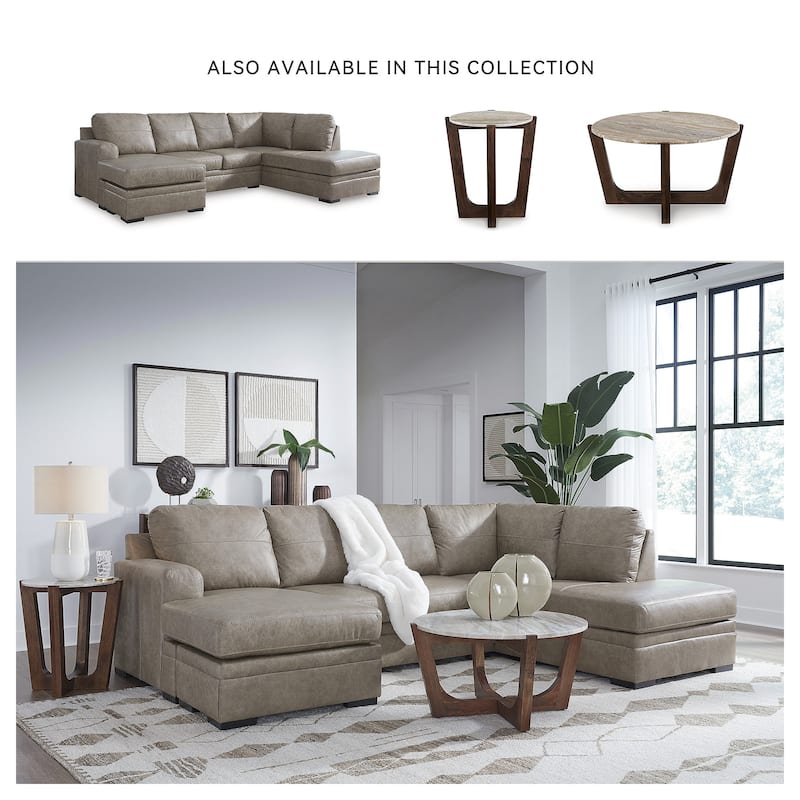 Signature Design by Ashley Amuleto Brown 2-Piece Sectional with Chaise - 124"W x 86"D x 40"H