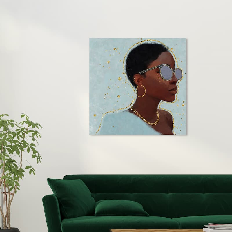 Wynwood Studio Canvas Fashion and Glam Blue Tones Blue and Light Blue Glam Wall Art Canvas Print - 30 x 30