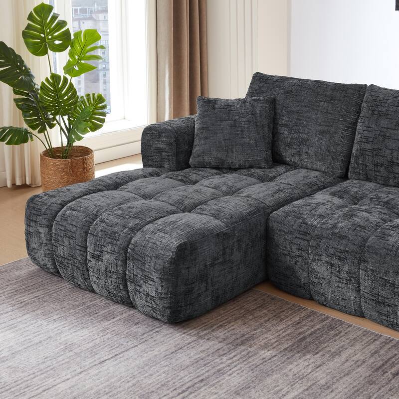 108.2" L-Shaped Chenille Luxury Oversized Sectional Sofa Free-combined Sofa, No Assembly Required