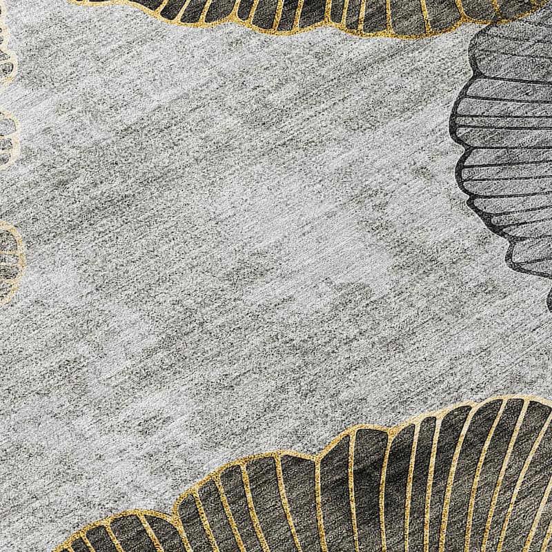 Machine Washable Indoor/ Outdoor Chantille Modern Floral Rug