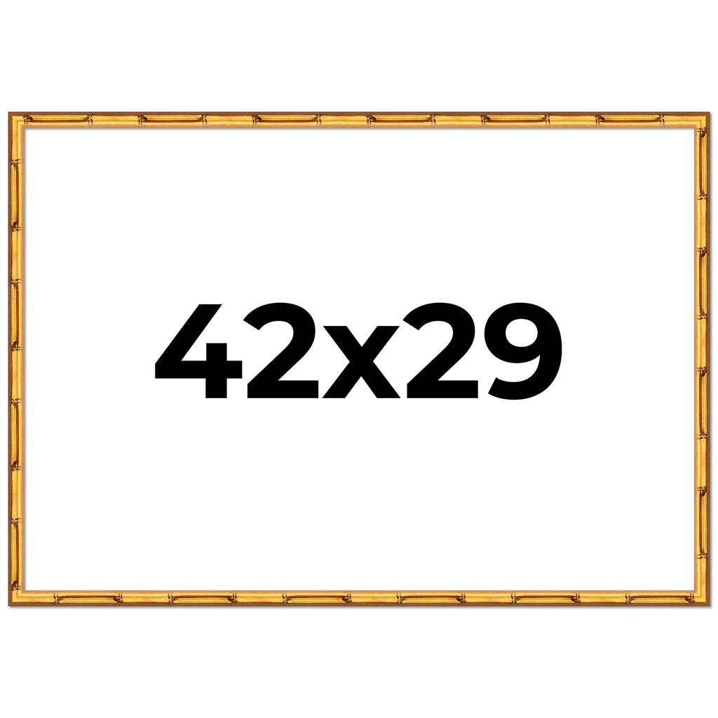 42x29 Frame Gold Bamboo Picture Frame Modern Photo Frame Includes UV Acrylic Shatter Guard Front Acid Free Foam Backing Board