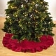 preview thumbnail 2 of 2, Ruffled Jute Christmas Tree Skirt 53" - Red