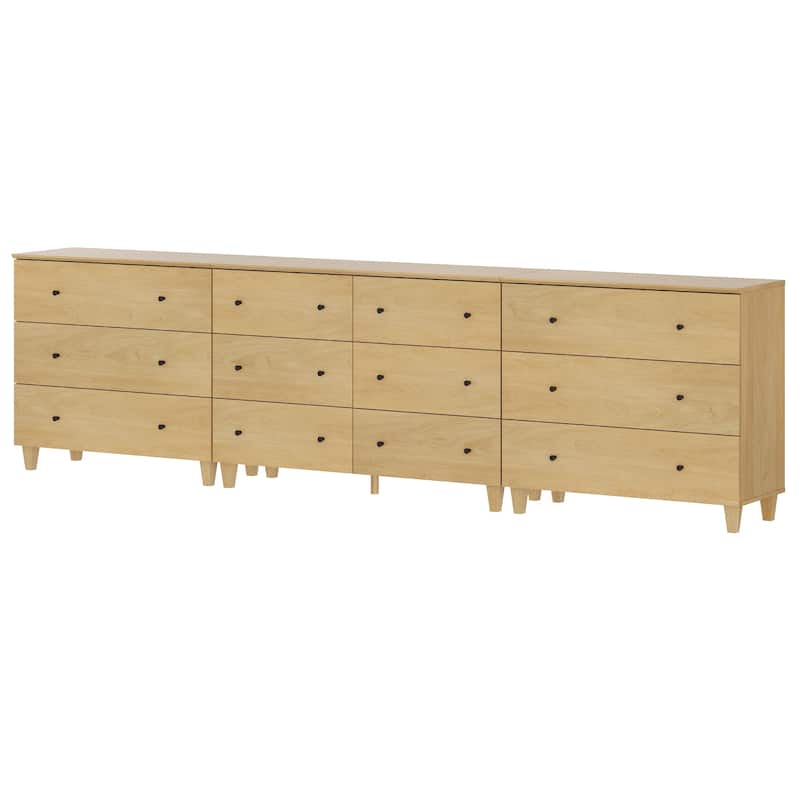 12 Drawers Modern Wood Dresser for Bedroom, 118" Wide