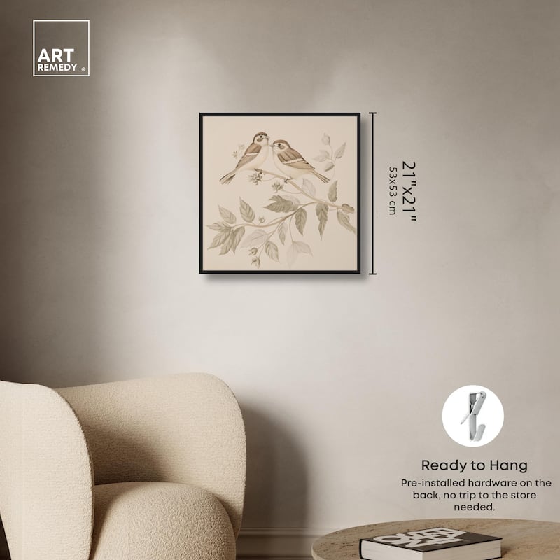 Pair of Finches III Canvas by Art Remedy