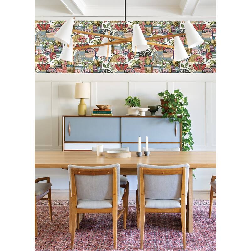 A-Street Prints Fika Plum Blissful Birds and Blooms Wallpaper