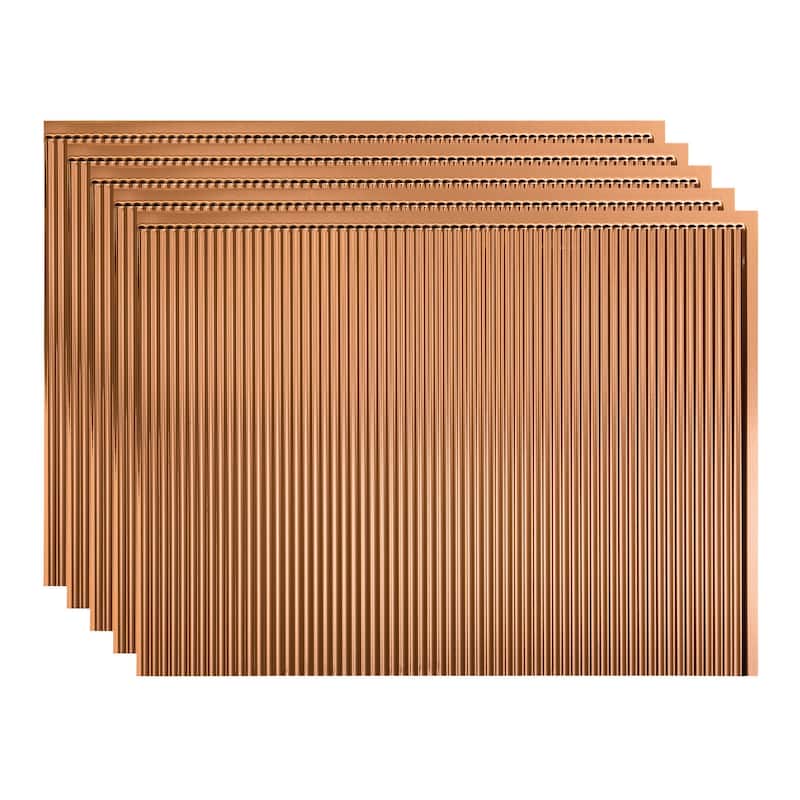 FASÄDE Rib Decorative Vinyl Backsplash Panel - 5 Pack - Polished Copper