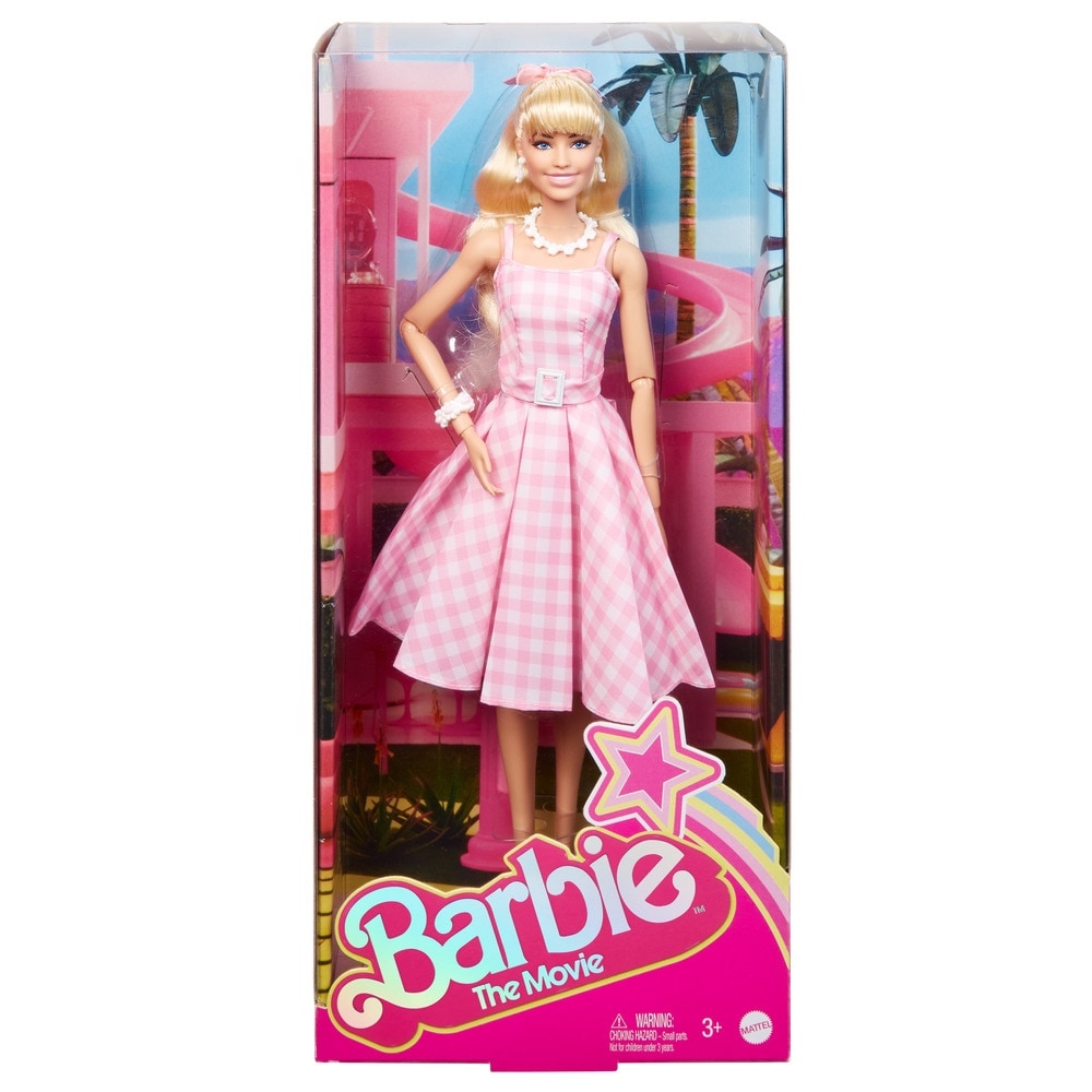 Barbie The Movie Barbie Doll Pink Gingham Dress Bed Bath Beyond 38953564