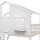 preview thumbnail 4 of 17, Artsy Twin over Twin Wood House Roof Bunk Bed with Roof, Window, Window Box and Door, with Safety Guardrails and Ladder, White