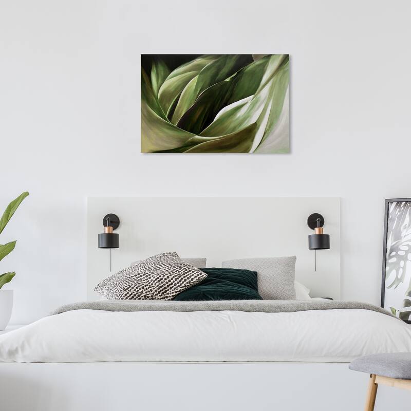 Wynwood Studio Canvas Abstract Olive Perspective Green and Army Green Glam Wall Art Canvas Print - 24 x 36