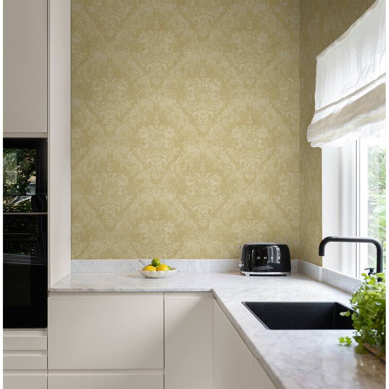 Seabrook Designs Lidia Floral Damask Unpasted Wallpaper
