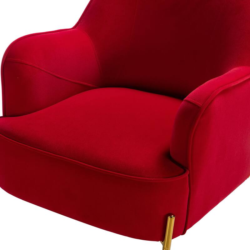 Barbara Modern Velvet Accent Chair for Bedroom with Metal Legs by HULALA HOME
