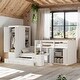 preview thumbnail 16 of 27, Wooden Versatile Twin Bunk Bed with Trundle,Cabinet,Wardrobe,Desk and Drawers