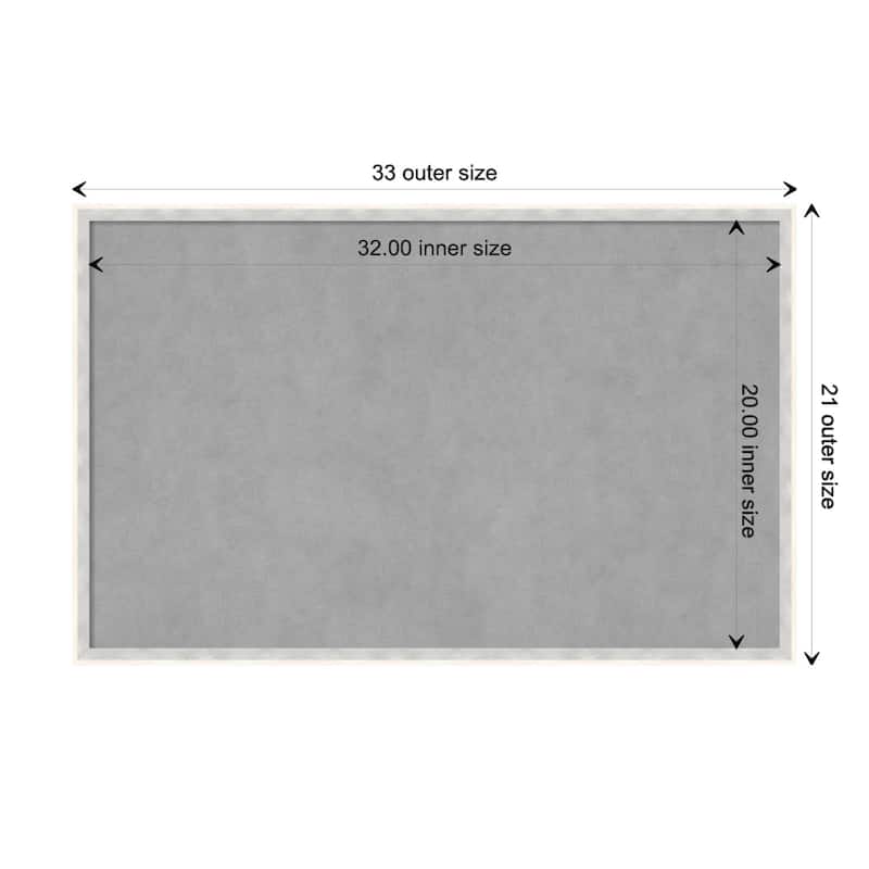 Amanti Art Paige White Silver Framed Magnetic Board - Board Size 32x20