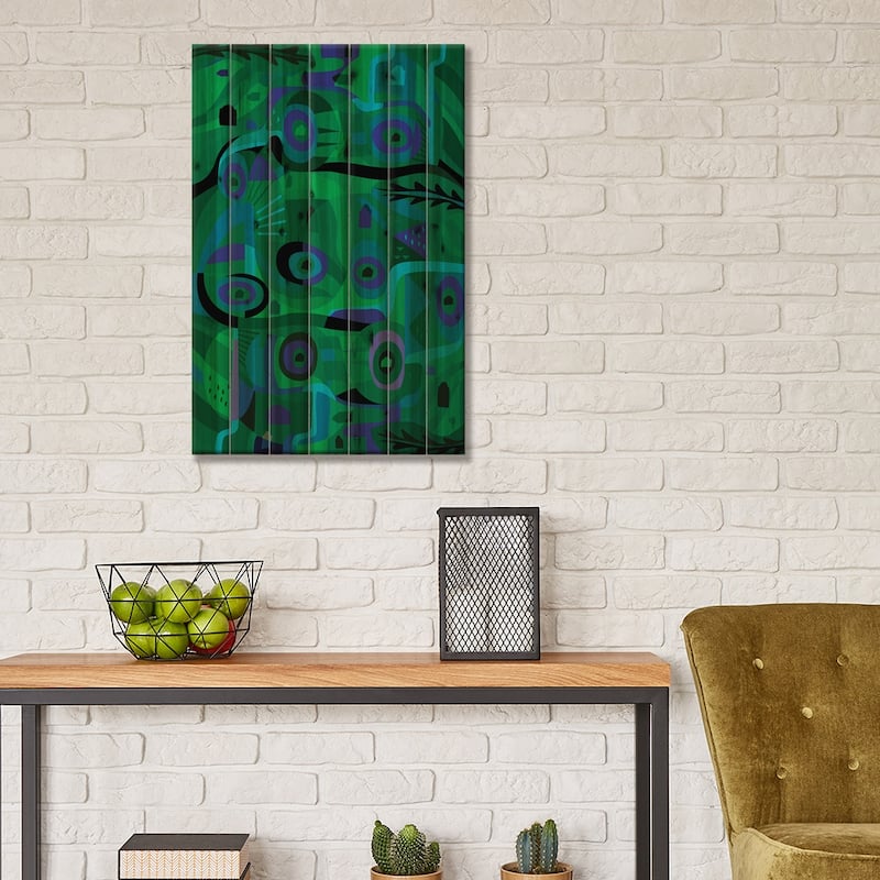 Cabins In The Sea Print On Wood by Charles Harker - Multi-Color