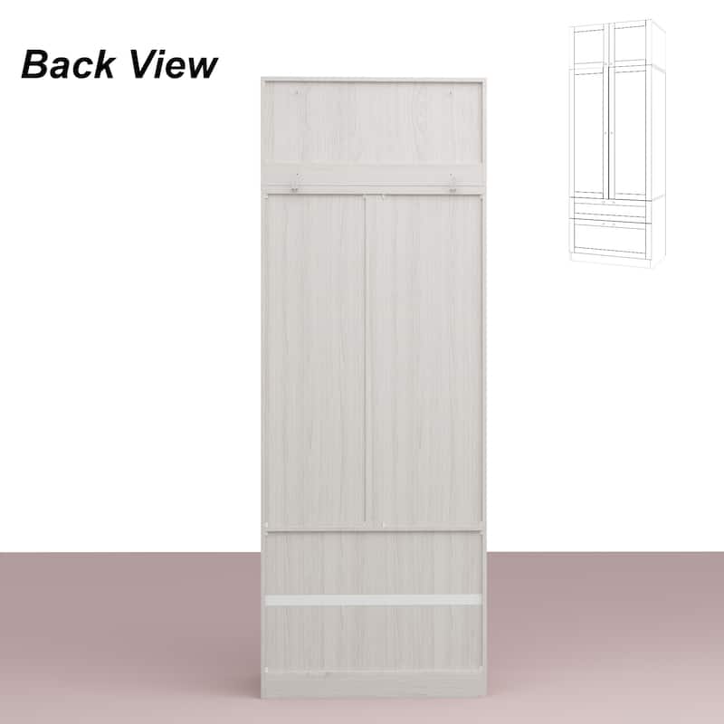 Combo Elegant Light Gray Wardrobe Modular Closet Configuration Armoire