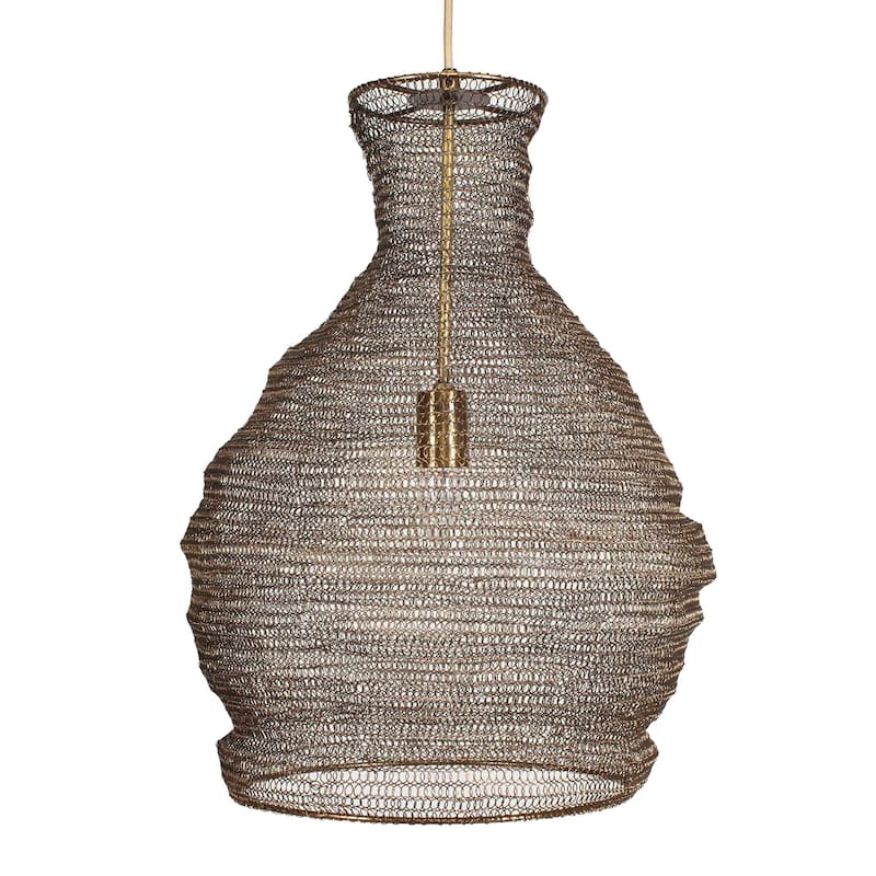 Uttermost Murmur Woven Brass 1 Light Pendant - N/A