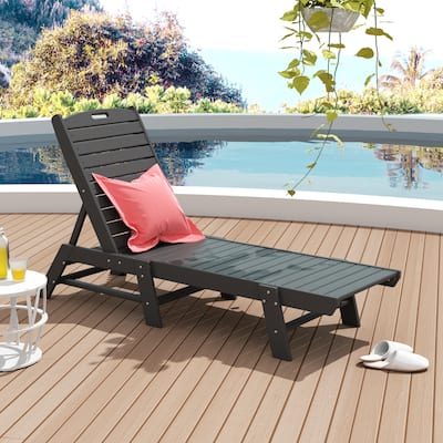 Laguna Hdpe All Weather Outdoor Patio Pool Reclining Armless Chaise Lounge