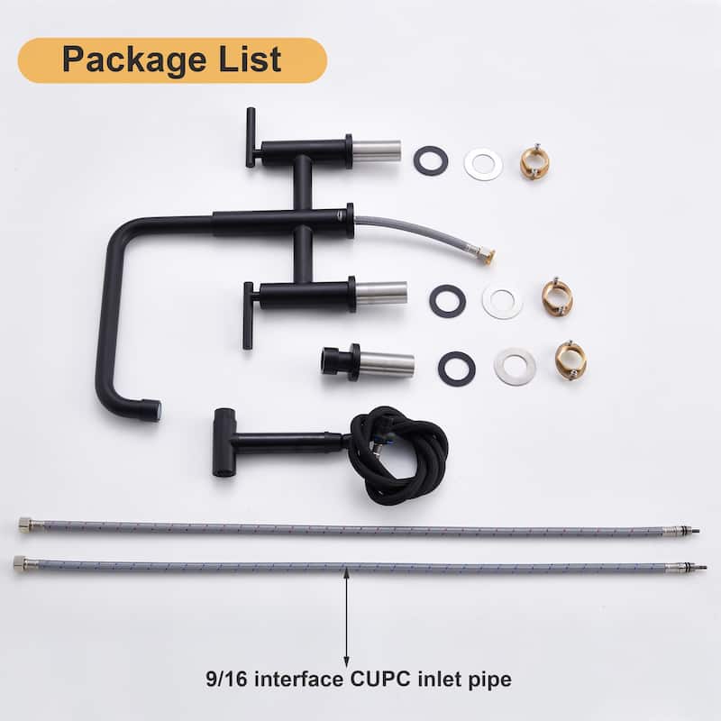 Clihome Morden Stainless Kitchen Bridge Faucet with Sprayer