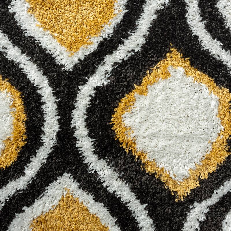 Upscale Shag Modern & Contemporary Geometric Indoor Area Rug