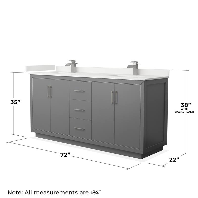 Wyndham Collection WCF111172D-QTZ-UNSM70 Icon 72" Free Standing Double