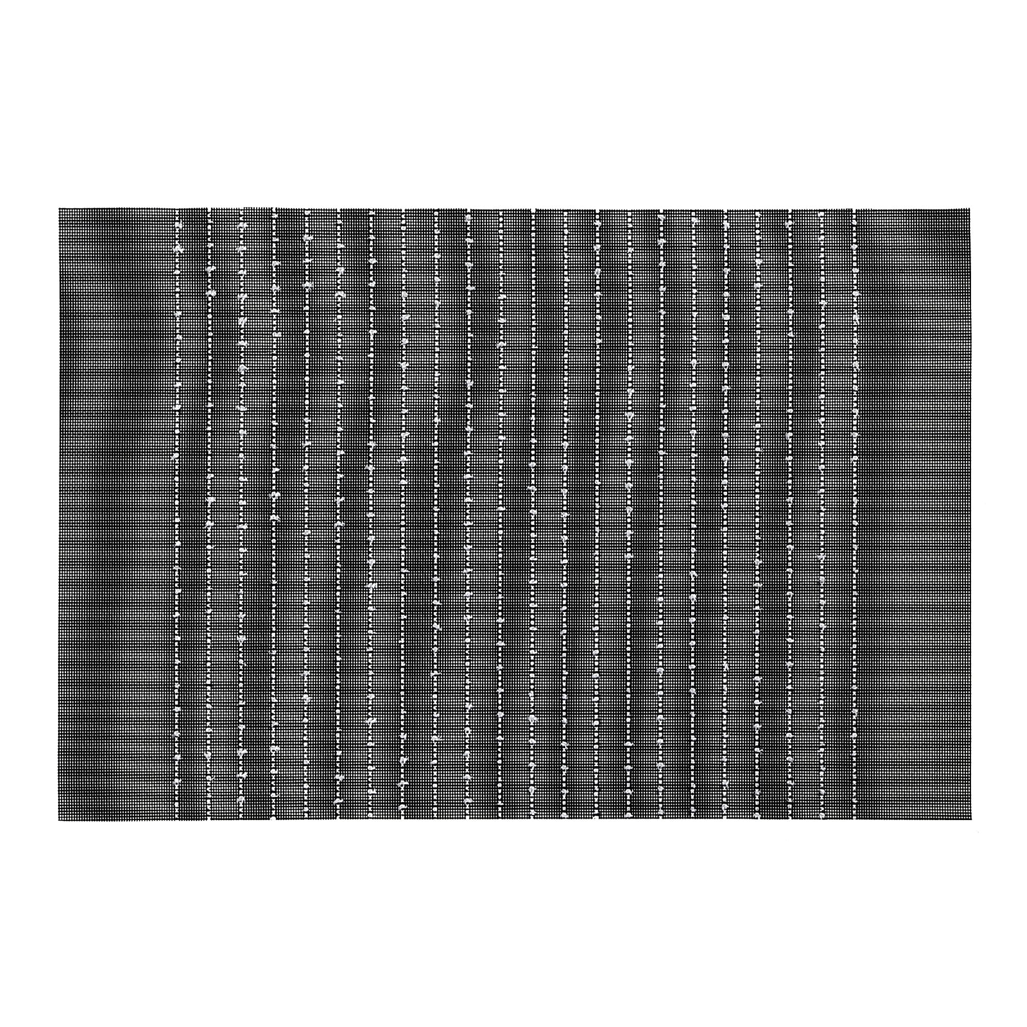 Vinyl Cotton Placemat Pinstripe Black - Set of 12