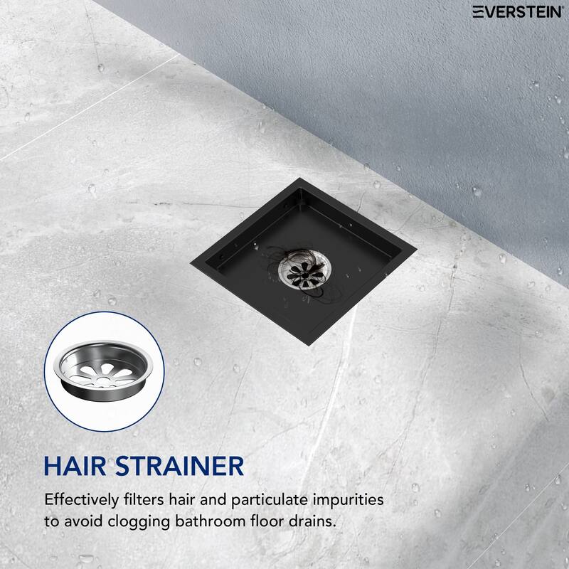 6"x6" Stainless Steel Square Shower Drain With Drain Cover