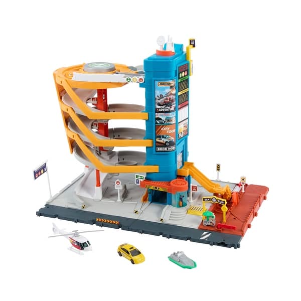 slide 2 of 5, Matchbox Transportation Center Playset - Blue