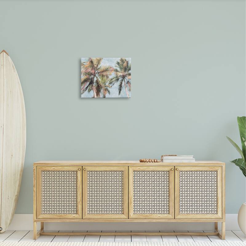 Stupell Tall Looming Breezy Palm Trees Stretched Canvas Wall Art, Design by Nina Blue