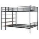 preview thumbnail 13 of 18, Twin over Full Metal Bunk Bed with 5-Tier Shelves