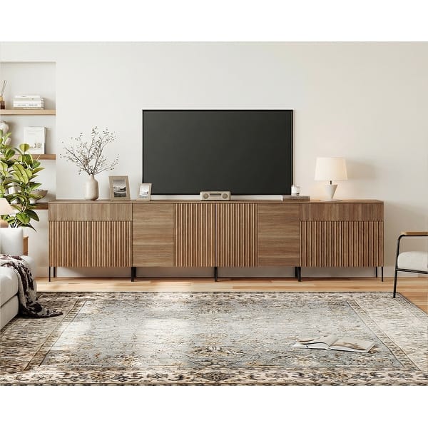 modern tv dresser WAMPAT Modern Dresser TV Stand For Tvs Up To 120 Inch, 3-In-1 Wood Media Console With Drawers, Mid Century Entertainment Center - Bed Bath & Beyond