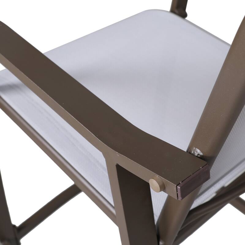 Crestlive Products Outdoor Outdoor Cast Aluminum Swivel Bar Stools with Sunbrella Cushion