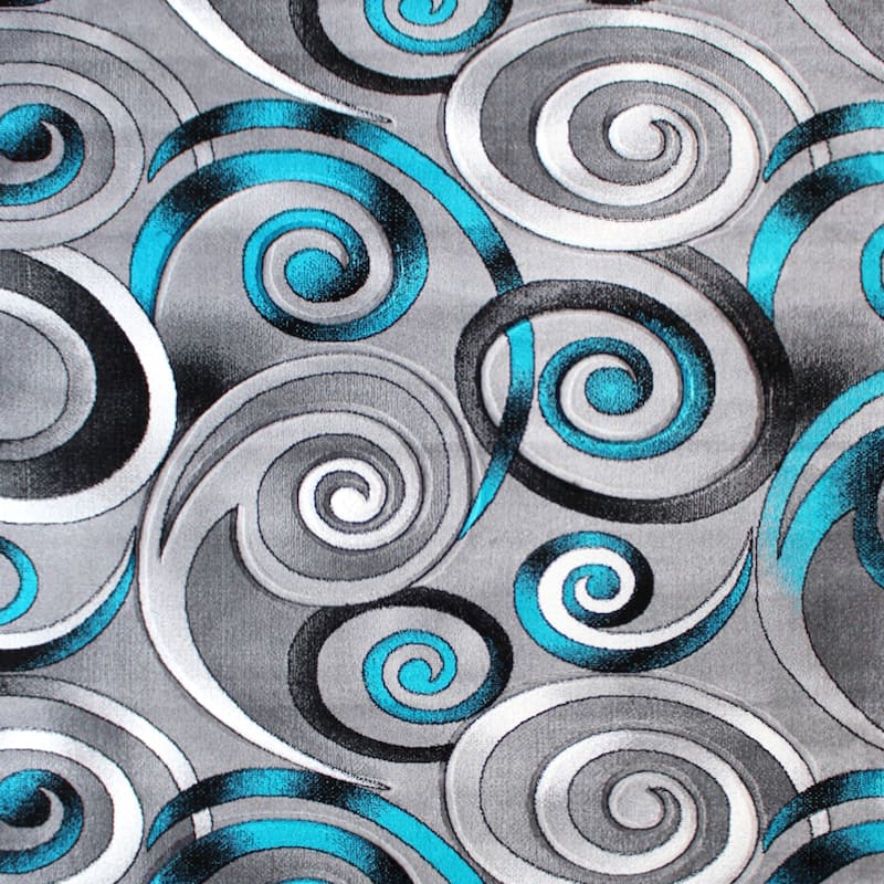 Modern Spiral Patterned Olefin Indoor Area Rug
