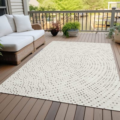 Machine Washable Indoor/ Outdoor Modern Dotty Chantille Rug
