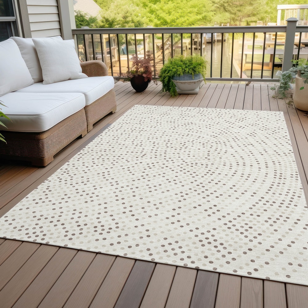 Machine Washable Indoor/ Outdoor Modern Dotty Chantille Rug
