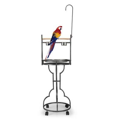 72" Large Parrot Wood Perch Playstand, Bird Play Stand Bird Stand Rack - 19.9" L x18.3" W x50" H