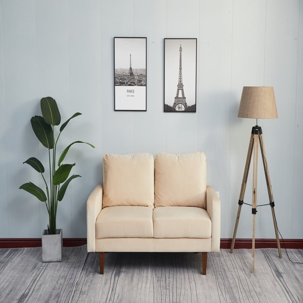 Luxury Sofa, Plush Microfiber, High-Density Foam Comfort