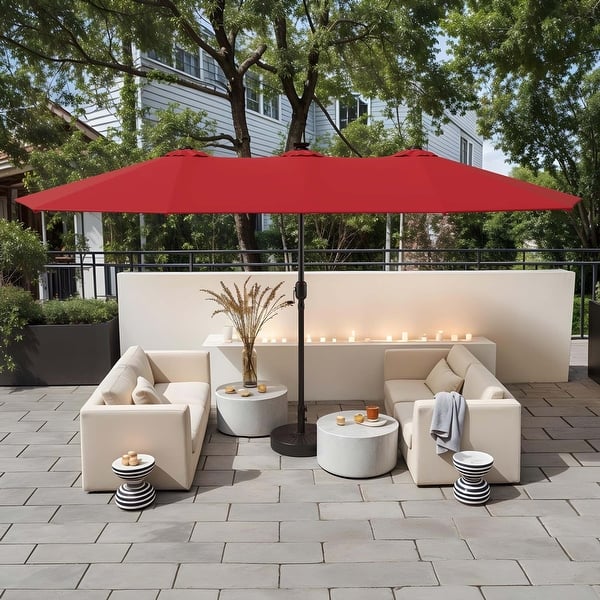 13'/15' x 6.6' Rectangular Lighted Market Umbrella - Bed Bath & Beyond -  40126312