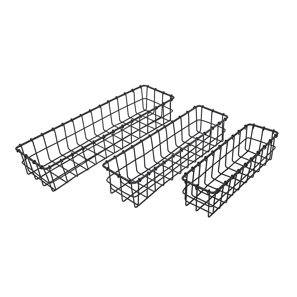 Rectangular Wire Baskets - Set of 3