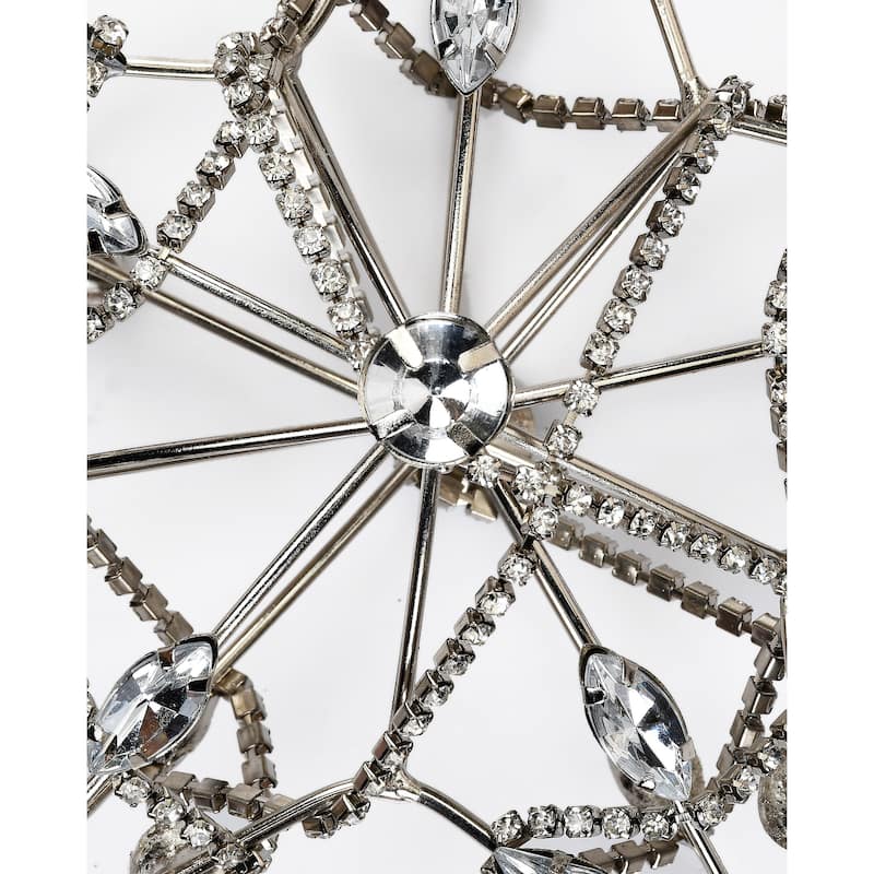 Sevita Gold and Silver Shining Crystal Chain Wrapped Star Ornament, Set of 4 - 8.5" x 5" x 2"